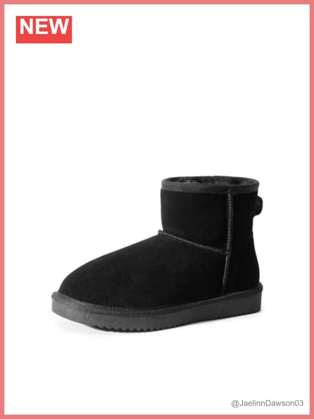Genuine Suede Ankle Snow Boots Faux Fur Lined Slip Resistant Winter Booties